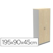 Armario Rocada Con Cuatro Estantes Y Dos Puertas Serie Store 195X90X45 Cm Acabado Ab02 Aluminio/Gris