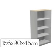 Armario Rocada Con Cuatro Estantes Serie Store 156X90X45 Cm Acabado Ab02 Aluminio/Gris