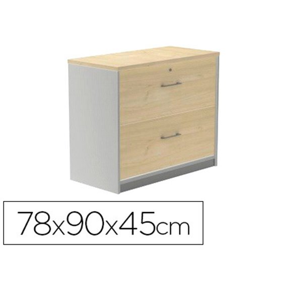 Armario Rocada Con Dos Cajones Serie Store 78X90X45 Cm Acabado Ab02 Aluminio/Gris