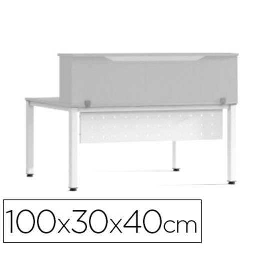 Mostrador De Altillo Rocada Valido Para Mesas Work Metal Executive 100X30X40 Cm Acabado An02 Gris/Gris