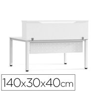 Mostrador De Altillo Rocada Valido Para Mesas Work Metal Executive 140X30X40 Cm Acabado Aw04 Blanco/Blanco