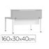 Mostrador De Altillo Rocada Valido Para Mesas Work Metal Executive 160X30X40 Cm Acabado An02 Gris/Gris
