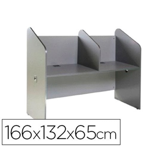 Mesa Centro De Llamadas Rocada Doble Serie Welcome 166X132X65 Cm Acabado Ab02 Aluminio/Gris