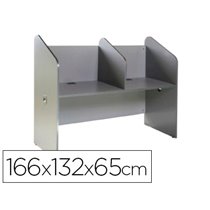 Mesa Centro De Llamadas Rocada Doble Serie Welcome 166X132X65 Cm Acabado Ab02 Aluminio/Gris