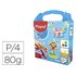 Pintura A Dedos Maped Color Peps Caja De 4 Botes Colores Surtidos 80 Gr