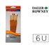 Pinceles Daler Rowney Simply Art Sintentico Mango Corto Dorado Blister De 6 Unidades