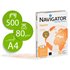 Papel Fotocopiadora Navigator Din A4 80 Gramos 2 Taladros Papel Multiuso Ink-Jet Y Laser Paquete De 500 Hojas