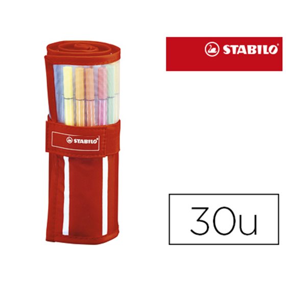 Rotulador Stabilo Punta De Fibra Pen 68 Estuche Rollerset De 30 Unidades Colores Surtidos