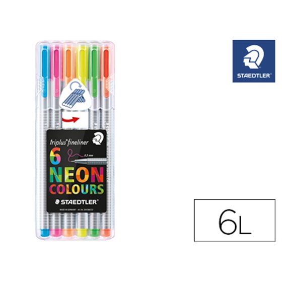 Rotulador Staedtler Triplus Neon Colours Estuche De 6 Unidades Colores Surtidos