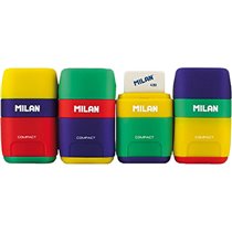 Sacapuntas Milan Plastico 2 Usos Con Goma Compact Mix