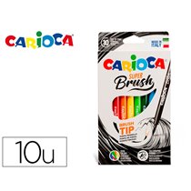 Rotulador Carioca Super Brush Caja De 10 Unidades Colores Surtidos