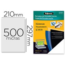 Tapa De Encuadernacion Fellowes Din A4 Polipropileno Transparente 450 Micras Pack De 100 Unidades