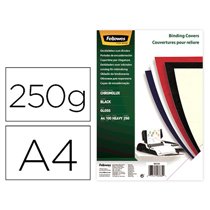 Tapa De Encuadernacion Fellowes Din A4 Carton Brillo Negro Chromolux 250 Gr Pack De 100 Unidades
