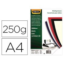 Tapa De Encuadernacion Fellowes Din A4 Carton Brillo Blanco Chromolux 250 Gr Pack De 100 Unidades