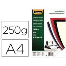 Tapa De Encuadernacion Fellowes Din A4 Carton Brillo Azul Chromolux 250 Gr Pack De 100 Unidades