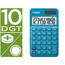 Calculadora Casio Sl-310Uc-Bu Bolsillo 10 Digitos Tax +/- Tecla Color Azul