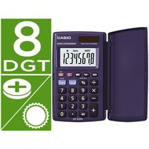 Calculadora Casio Hs-8Ver Bolsillo 8 Digitos Conversion Moneda Con Tapa Color Azul