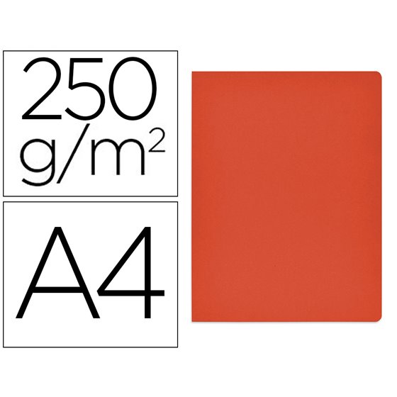 Subcarpeta Cartulina Gio Simple Intenso Din A4 Rojo 250G/M2