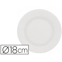 Plato Papel Reciclable Blanco 18 Cm Paquete 100 Unidades