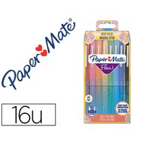 Rotulador Paper Mate Flair Original Punta Fibra Tropical Estuche Rigido De 16 Unidades Colores Surtidos