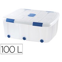 Contenedor Plastico Plasticforte 100 Litros N 15 Transparente Con Tapa 330X800X600 Mm