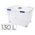 Contenedor Plastico Plasticforte 130 Litros N 16 Transparente Con Tapa 480X740X540 Mm