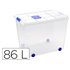 Contenedor Plastico Plasticforte 86 Litros N 8 Transparente Con Tapa 470X620X450 Mm
