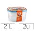 Fiambrera Plasticforte Transparente Tapa Color 2 Litros Pack 2 Unidades