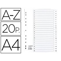 Separador Exacompta Cartulina Blanca A-Z Juego De 20 Separadores Din A4 11 Taladros