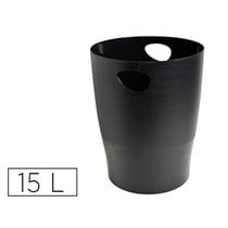Papelera Plastico Exacompta Ecoblack Negro 15 Litros