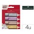 Rotulador Faber Fluorescente Texliner 46 Color Metalico Estuche 4 Unidades Colores Surtidos