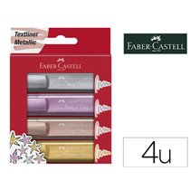 Rotulador Faber Fluorescente Texliner 46 Color Metalico Estuche 4 Unidades Colores Surtidos