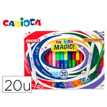 Rotulador Carioca Magic Borrable Caja De 20 Unidades Colores Surtidos