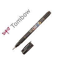 Rotulador Tombow Punta Pincel Dual Fudenosuke Punta Blanda Tinta Base De Agua Negro