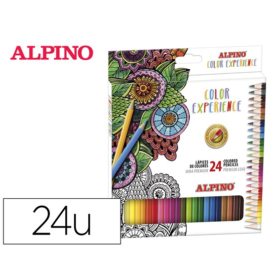 Lapices De Colores Alpino Experience Mina Premium 3,3 Mm Caja Cartón De 24 Unidades Colores