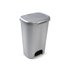 Papelera Contenedor Plasticforte Plastico Con Tapadera Y Pedal 50 Litros Color Plata 410X360X635 Mm
