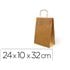 Bolsa Kraft Basika Natural Reciclado 90 Gr Asa Retorcida Tamaño \"S\" 240X100X320 Mm