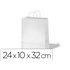 Bolsa Kraft Basika Celulosa Blanco 90 Gr Asa Retorcida Tamaño \"S\" 240X100X320 Mm