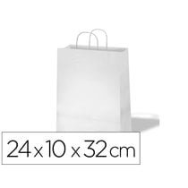 Bolsa Kraft Basika Celulosa Blanco 90 Gr Asa Retorcida Tamaño \"S\" 240X100X320 Mm