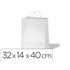 Bolsa Kraft Basika Celulosa Blanco 90 Gr Asa Retorcida Tamaño \"L\" 320X140X400 Mm