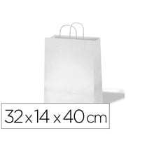 Bolsa Kraft Basika Celulosa Blanco 90 Gr Asa Retorcida Tamaño \"L\" 320X140X400 Mm