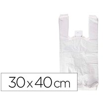 Bolsa Camiseta Reciclada 70% Blanca 50 Mc 30X40 Cm Apta Legislacion De Bolsas 2021