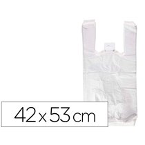 Bolsa Camiseta Reciclada 70% Blanca 50 Mc 42X53 Cm Apta Legislacion De Bolsas 2021