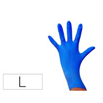 Guantes De Nitrilo Desechable Sensitive Sin Polvo Talla L Grande Color Azul Caja De 100 Unidades