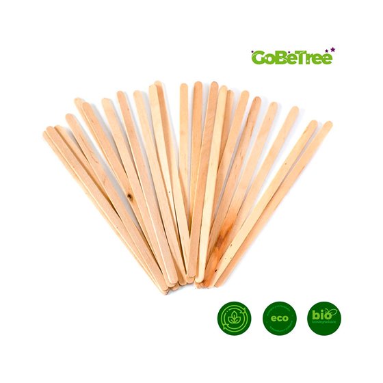 Paletina Agitadora De Madera 14 Cm Para El Cafe Con Funda Individual Bolsa De 1000 Unidades