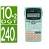 Calculadora Milan Cientifica M240 Silver 2 Lineas 240 Funciones 10+2 Digitos Color Verde Turquesa Con Tapa Color