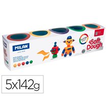 Pasta Milan Para Modelar Soft Dough Glitter Caja De 5 Botes Colores Surtidos 142 G