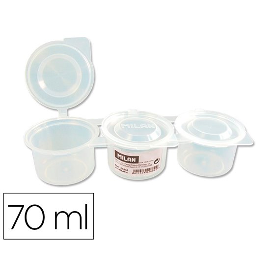 Vaso Para Mezcla Pinturas Milan Triple Con Tapa 70 Ml