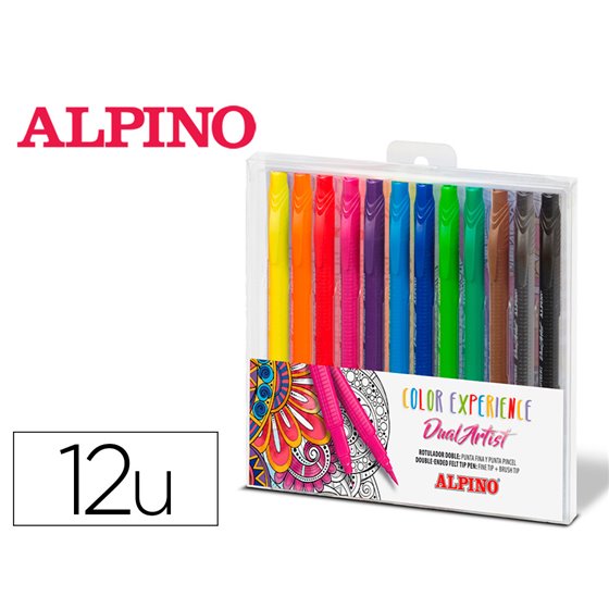 Rotulador Alpino Dual Artist Color Experience Estuche De 12 Unidades Colores Surtidos