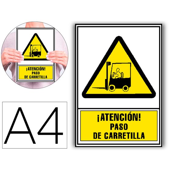 Pictograma Archivo 2000 Atencion Paso De Carretilla Pvc Amarillo Luminiscente 210X297 Mm